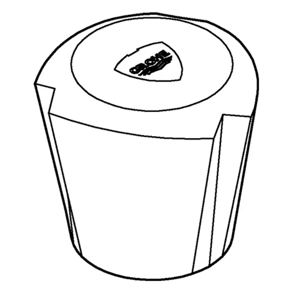 Grohe Griff in formschöner, zylindrischer Bauweise. Oben mit Markierungen in Blau und Rot für warmes und kaltes Wasser. Eindeutige, klare Bedienbarkeit.