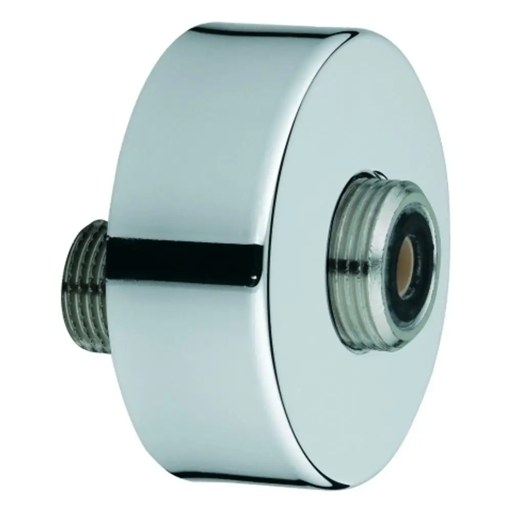 GROHE S-Anschluss in chrom, runde Form mit Gewindeanschluss, geeignet für die Montage an Wannen- oder Brausebatterien im Aufputz.