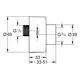 Grohe S-Anschluss mit zwei Gewindeanschlüssen, einem für G1/2 und einem für G3/4, sowie einer zylindrischen Form in einem technischen Diagramm.