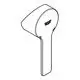 GROHE Hebel in einer modernen Form mit abgerundeten Kanten, in einem minimalistischen Design und in einer dunklen Oberfläche, auf weißem Hintergrund dargestellt.