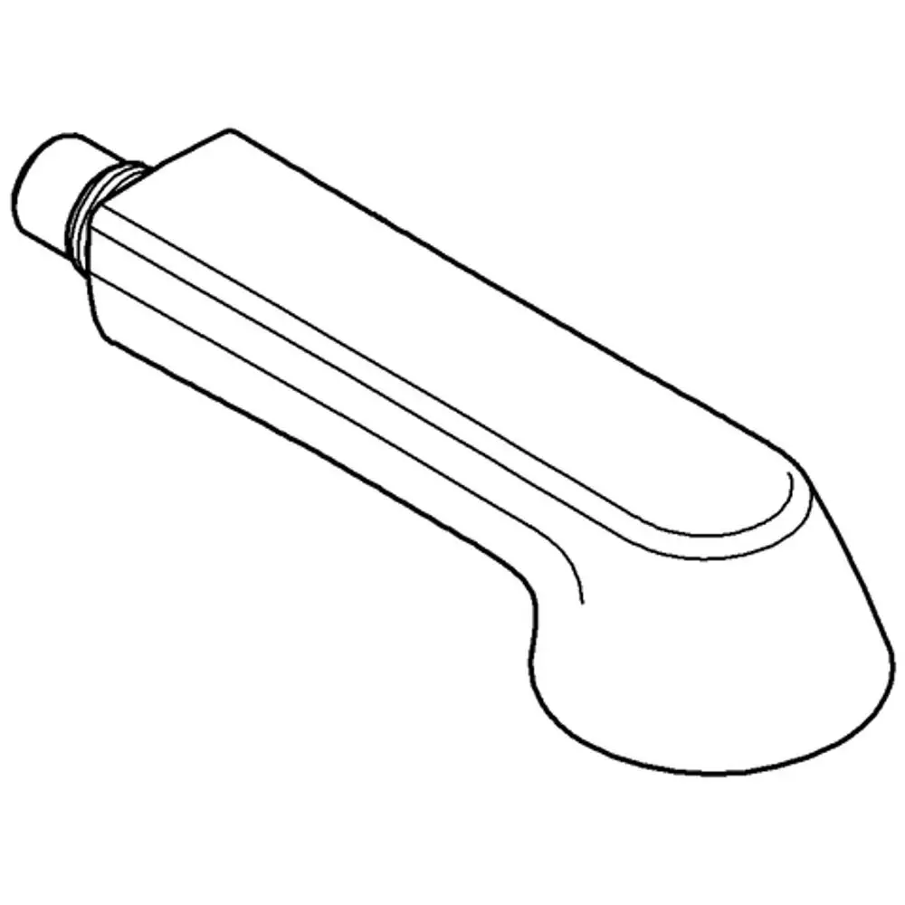 Grohe Spülbrause in einer schlichten Form mit einem geraden Griff und abgerundeter Vorderseite, geeignet für die Verwendung in Badezimmern oder Küchen.