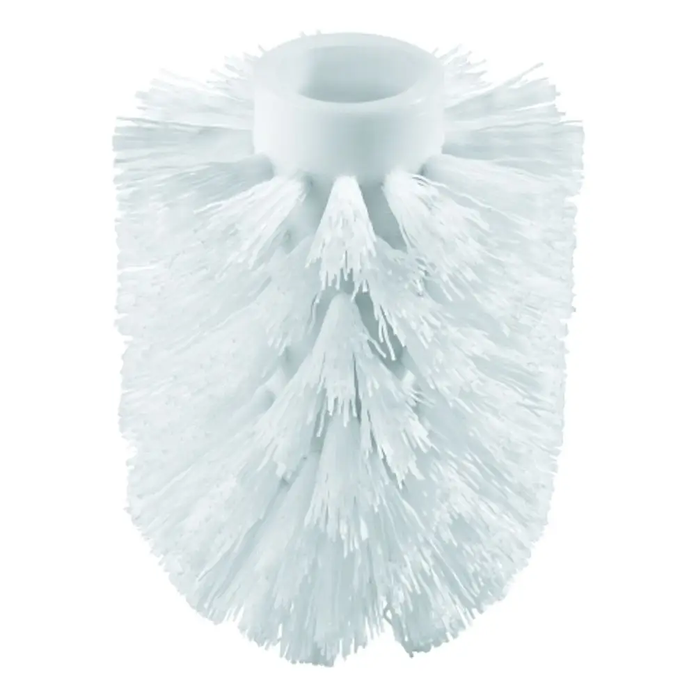 Ersatzbürstenkopf in Weiß mit flexiblen Borsten, geeignet für die WC-Bürsten von Grohe Essentials/-Cube. Robustes Design zur effektiven Reinigung.