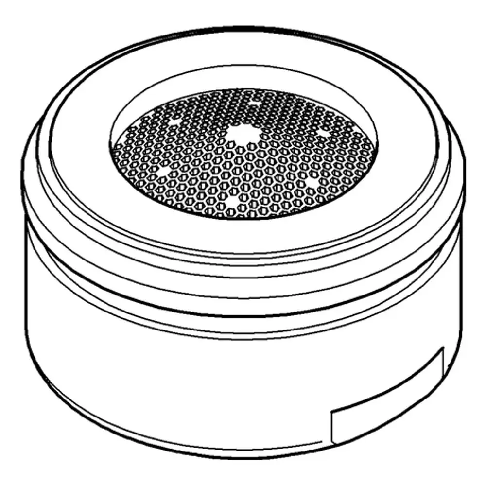 Runder Mousseur mit feinem Gitterdesign, geeignet für Wasserhähne, in chromfarbener Ausführung. Ein Produkt der Marke Grohe zur Verbesserung des Wasserstrahls.