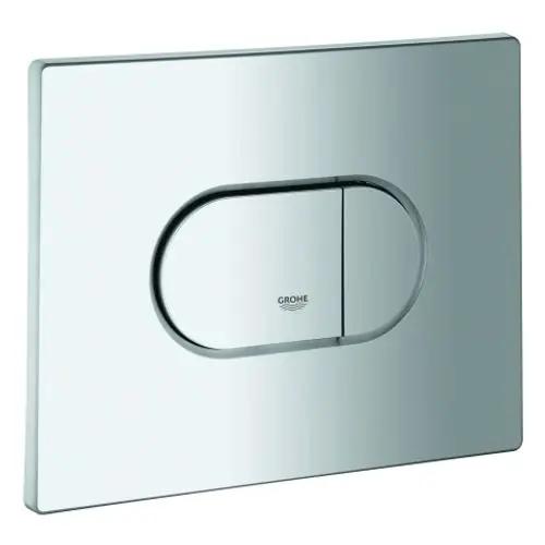 GROHE Abdeckplatte in mattem Chrom mit zwei Drucktasten für betriebsbereite Installation, einfache Bedienung und integrierte Funktionselemente.