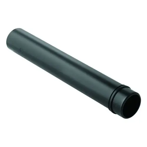 Schwarzer, runder Rohrabschnitt mit einem einfachen, glatten Design. Hergestellt von Grohe, eignet sich für Sanitärinstallationen.