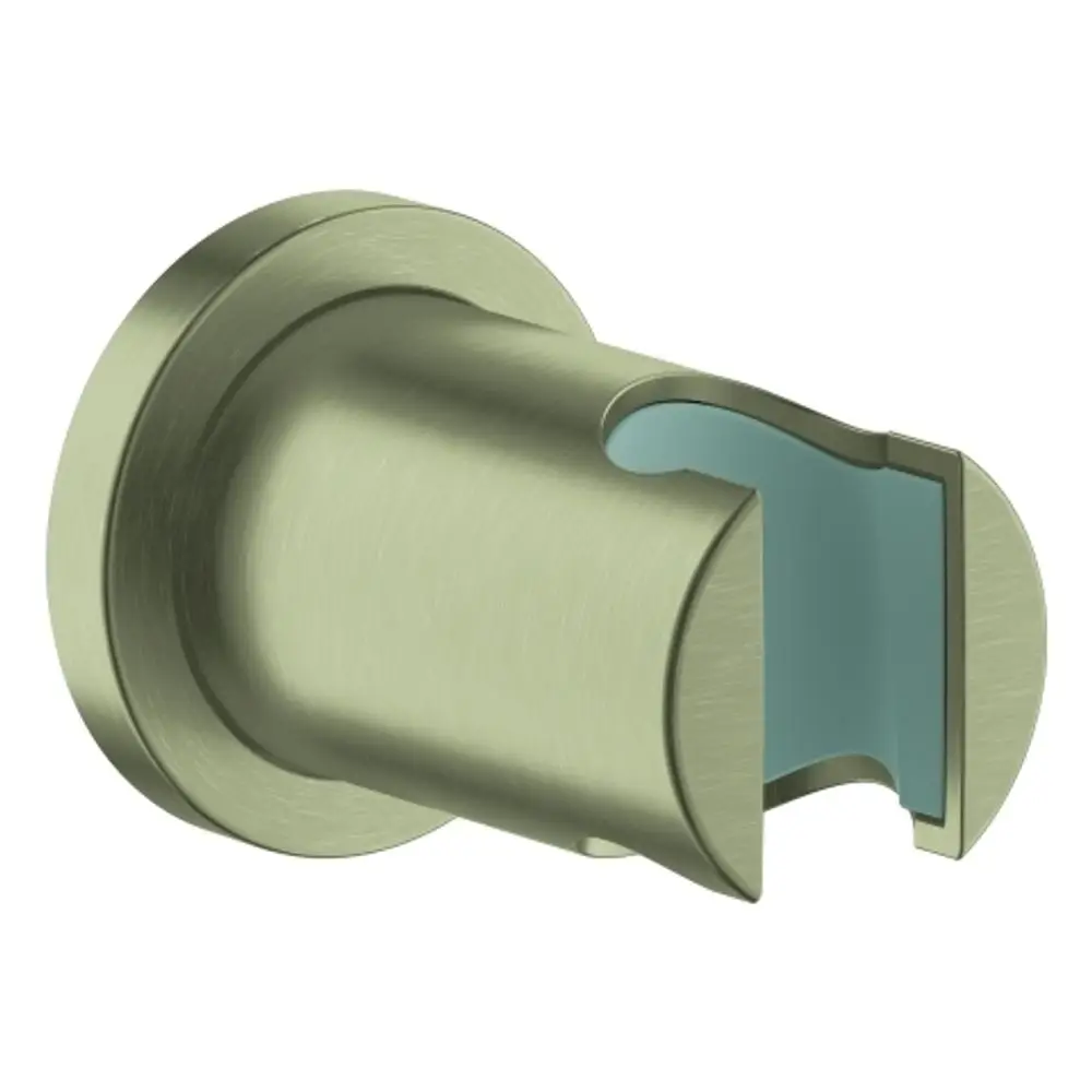 GROHE Wandbrausehalter in Nickel finish mit runder Rosette. Der Halter ist verstellbar und bietet eine Montageoption für Duschbrausen.