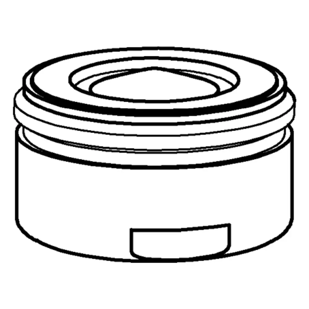 Runder Wasserhahn-Aufsatz von Grohe mit zwei Ringen, der eine zentrale, quadratische Öffnung aufweist. Ideal für die Verwendung in Badezimmer oder Küche.