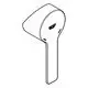 GROHE Hebel in gebürstetem Hartgraphit, abgerundete Form, mit Logo auf der Vorderseite, klare Konturen ohne sichtbare Details zu Maßen oder Funktion.