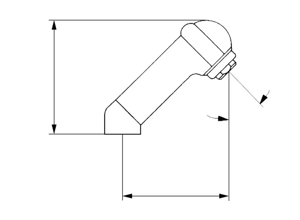 Grohe Handbrause in weiß, mit gebogenem Auslauf und Montageschnittstelle, ideal für die Verwendung an einem Frisörwaschtisch.