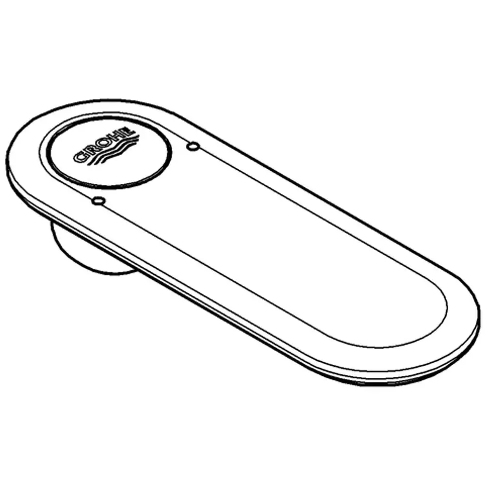 Grohe-Hebel mit ovaler Form und runder Knopfoberfläche, in einem einfachen Design gehalten. Der Hebel ist in chromfarbener Ausführung dargestellt.