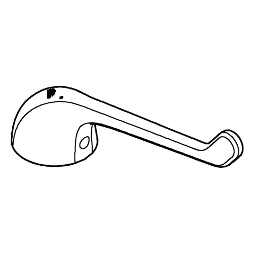 Hebel aus verchromtem Material, charakteristische Form mit langen, geraden und gebogenen Elementen, typisch für Grohe-Armaturen.