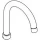 GROHE Auslauf in einer gebogenen Form, montierbar an einem Wasseranschluss. Sichtbare Halterung unten, einfaches Design ohne zusätzliche Merkmale.