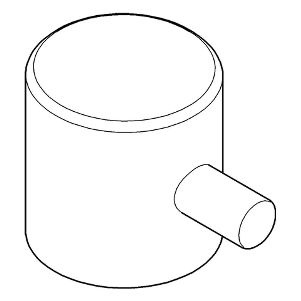 GROHE-Produkt in zylindrischer Form mit einem seitlichen Auslassrohr. Farbe: Chrom. Geeignet für Sanitäranlagen und Rohrsysteme.