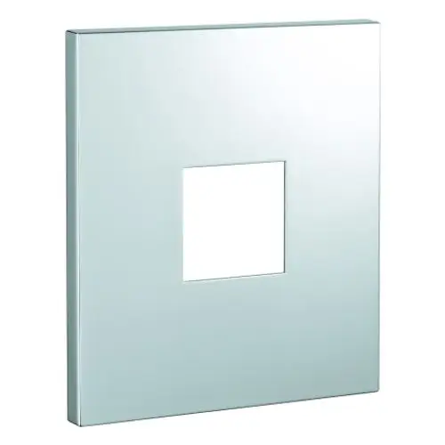 Grohe Rosette in chrom mit quadratischer Aussparung, geeignet zum Abdecken von Wandöffnungen oder Anschlussbereichen. Schlichtes Design für verschiedene Anwendungen.