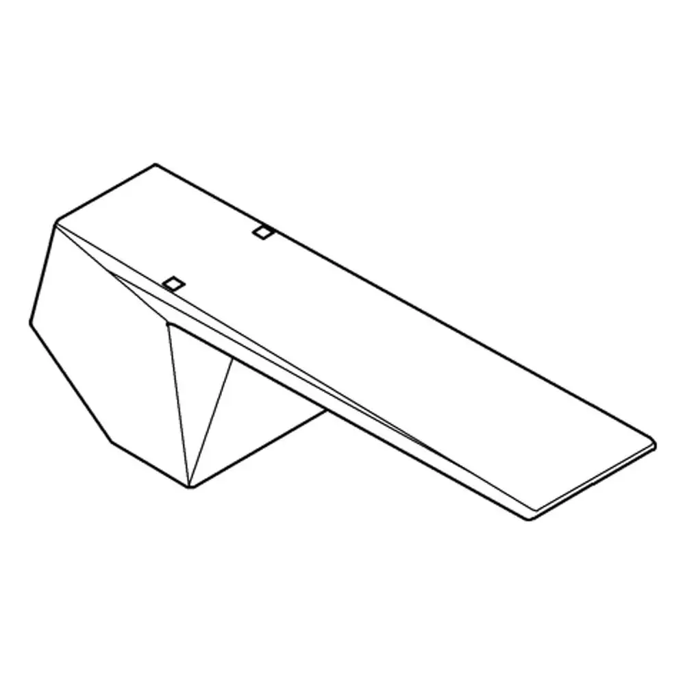 Hebel in schmaler Form mit flacher Oberfläche und abgeschrägten Kanten, typisches Design für Armaturen, von der Marke Grohe.