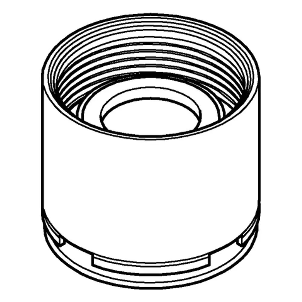 Strahlregler mit Gewinde, designed von Grohe, nahtloser Übergang zwischen Wasserquelle und Armatur, geeignet zur Regulierung des Wasserflusses.