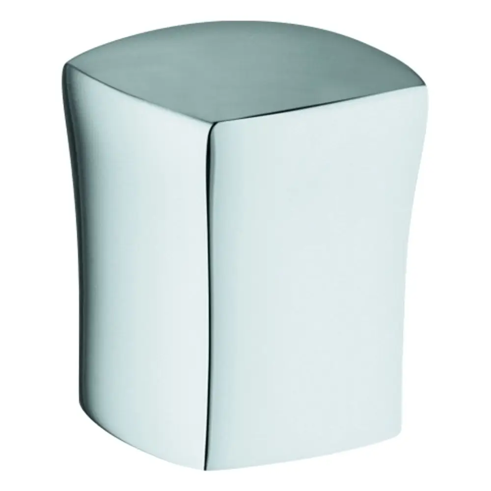 Chromfarbener Umstellknopf von Grohe mit abgerundeten Kanten und einer glatten Oberfläche. Der Knopf hat eine unauffällige Form, die für verschiedene Sanitäranwendungen geeignet ist.