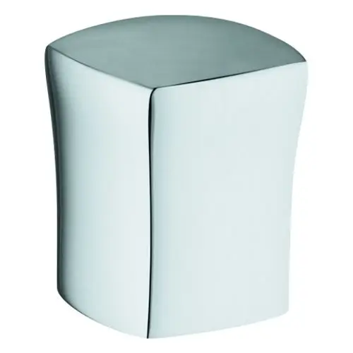 Chromfarbener Umstellknopf von Grohe mit abgerundeten Kanten und einer glatten Oberfläche. Der Knopf hat eine unauffällige Form, die für verschiedene Sanitäranwendungen geeignet ist.