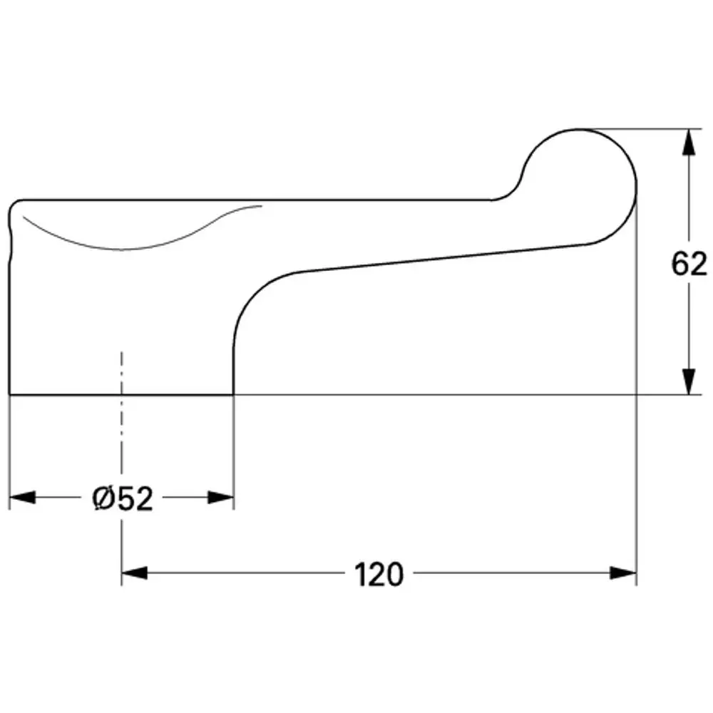 GROHE Metallhebel in chrom für einen Waschtisch, mit einer geschwungenen Form und klaren Linien, abgebildet in seitlicher Ansicht.
