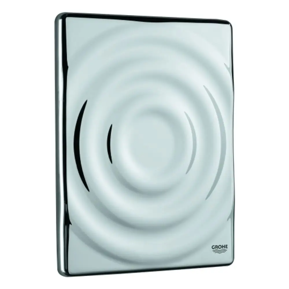 GROHE Abdeckplatte mit wellenförmigem Design in glänzender Oberfläche. Eignet sich für den Wandeinbau bei Spülkästen.