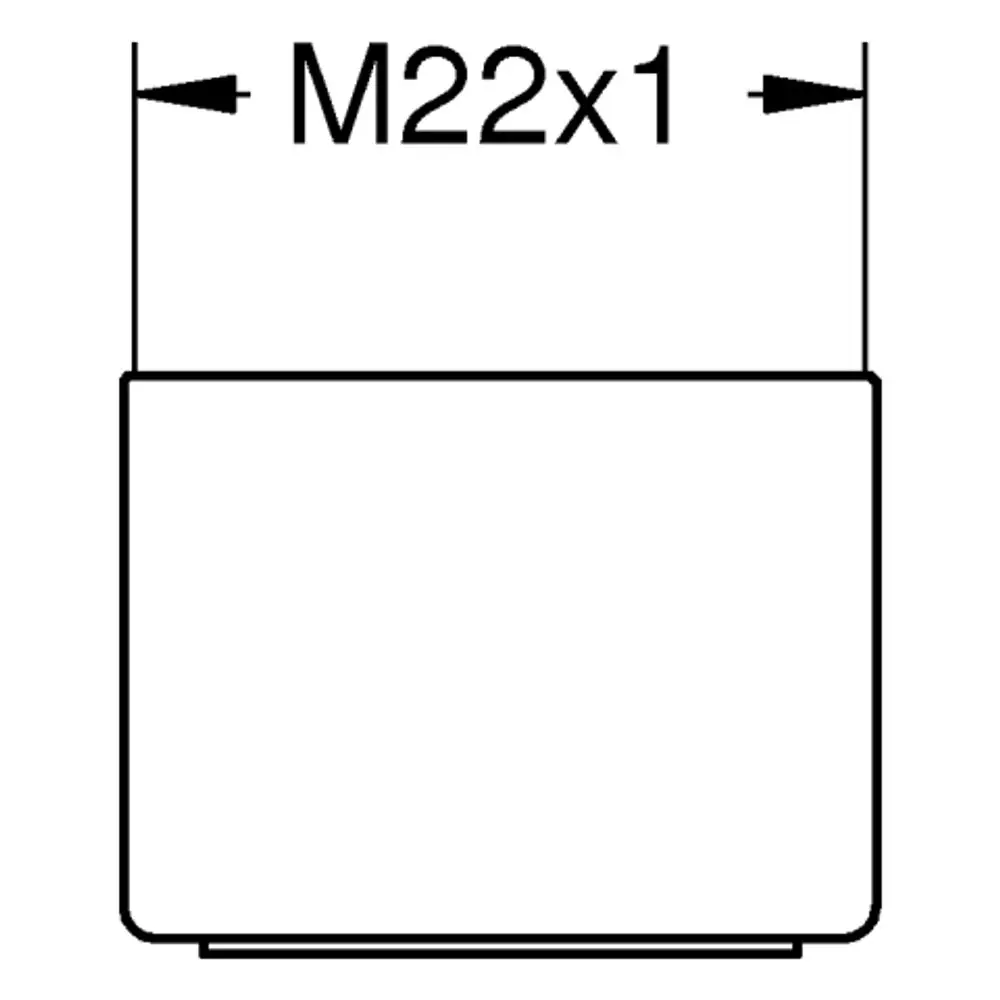 Grohe Mousseur mit Innengewinde, Gesamtform zylinderförmig. Geeignet für Armaturen, mit einem Anschlussmaß von M 22 x 1, im Bild ohne weitere Details.