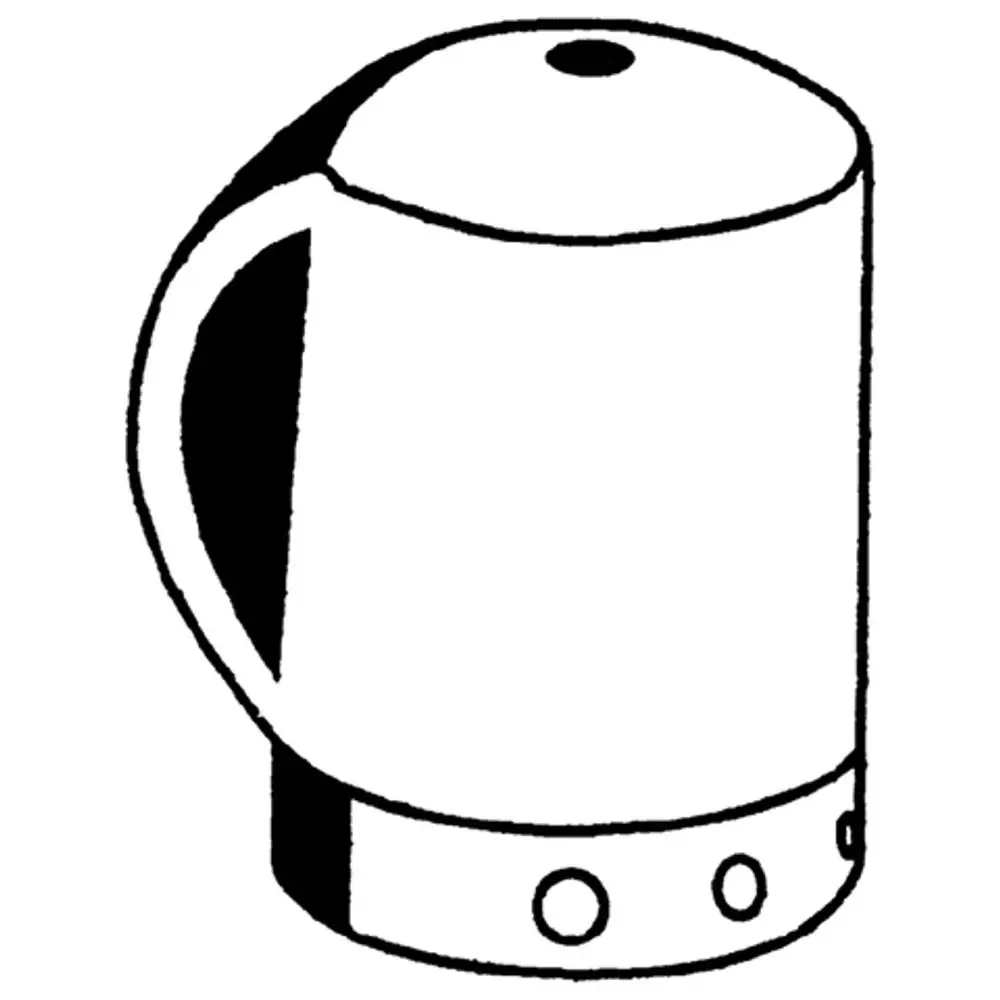 Weißer Wasserkocher mit runder Form und einem Griff. Auf der Basis befinden sich mehrere Tasten und ein Anschluss. Marke Grohe ist nicht zu sehen.