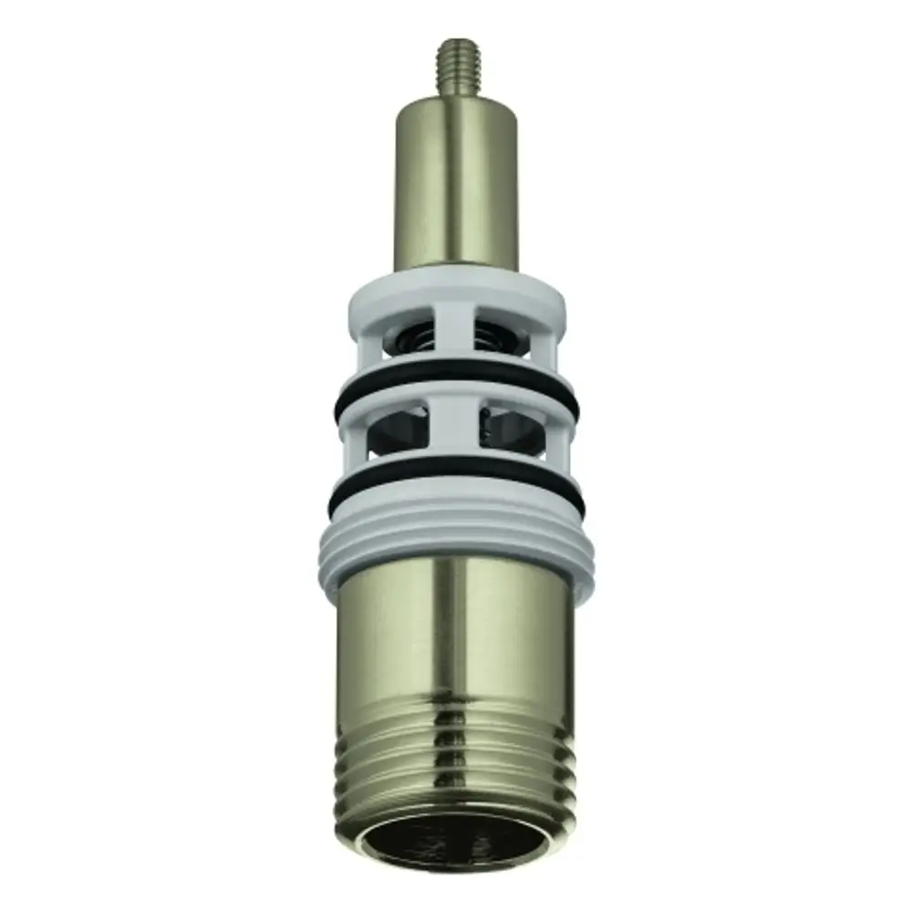 Grohe Umstellungsteil mit goldenem Gewinde und weißen Dichtungsringen, geeignet für die Wandmontage. Sichtbare Metalloberfläche und funktionale Bauweise.