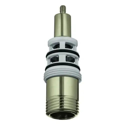 Grohe Umstellungsteil mit goldenem Gewinde und weißen Dichtungsringen, geeignet für die Wandmontage. Sichtbare Metalloberfläche und funktionale Bauweise.