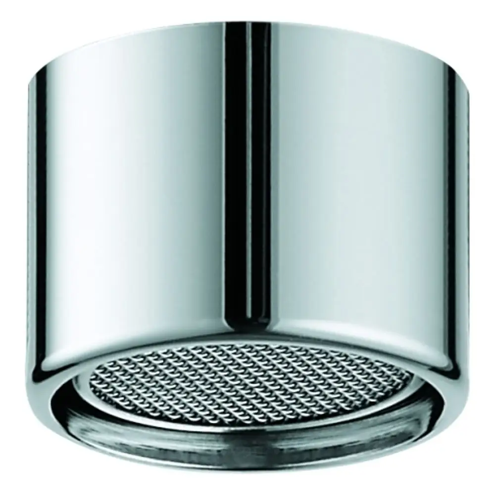 GROHE Strahlregler aus Chrom mit runder Form und feiner Metalloberfläche, der ein Innengewinde aufweist. Sichtbares Sieb für die Wasserstrahlregulierung.