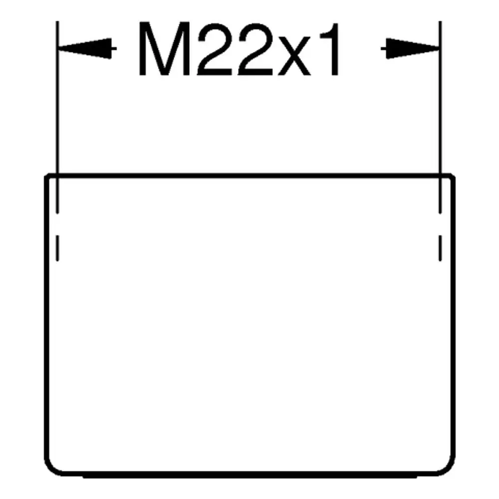 Grohe Strahlregler mit Innengewinde, dargestellt als schematische Zeichnung mit Maßeinheiten, ohne Durchflussbegrenzung.