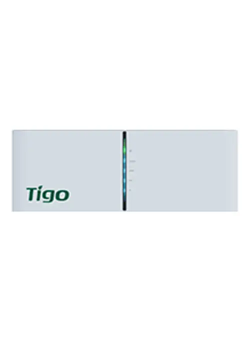 Batterie Management System von Tigo in einem kompakten, weißen Gehäuse mit Statusanzeigen für Betriebszustände, geeignet für die TSB-3 Batterie.