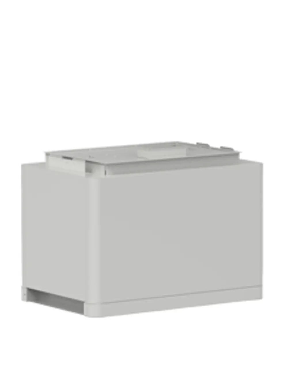 Batteriemodul in grau, rechteckig mit flachem Deckel und seitlichem Abstand, von Pylontech. Eignet sich zur Energieversorgung in verschiedenen Anwendungen.
