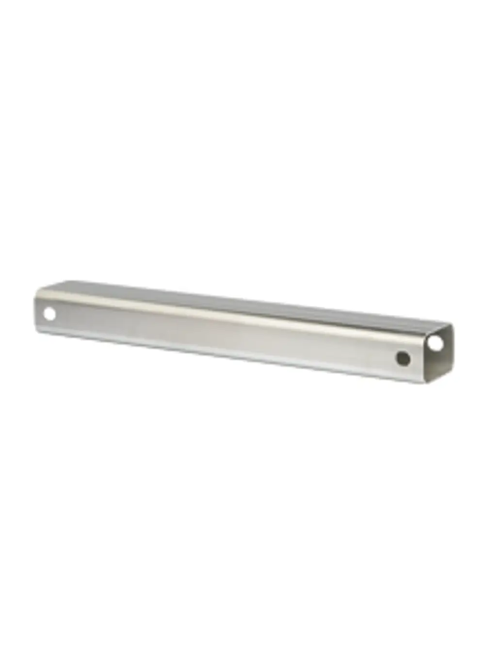 Metallprofil mit einer rechteckigen Querschnittsform, zwei Bohrungen an den Enden, gefertigt aus Edelstahl, präsentiert von der Marke Esdec.