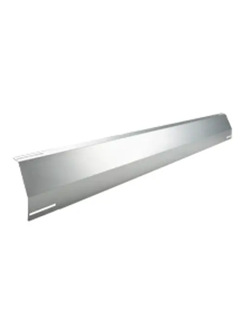 Windabweiser aus Metall, längliche Form mit schrägem Schnitt, geeignet für die Montage auf Dächern. Produkt von Esdec zur Optimierung der Windlast.