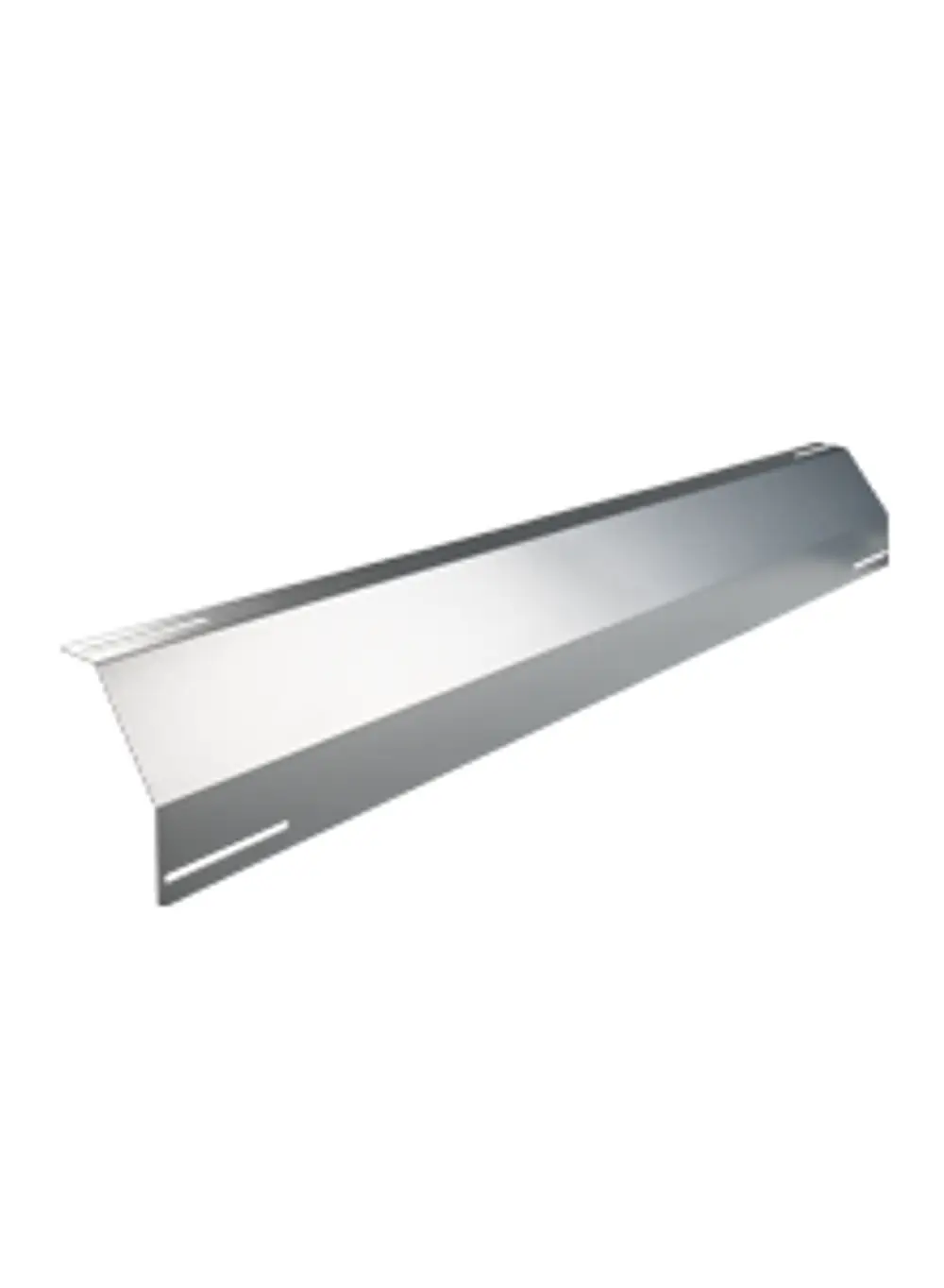 Windabweiser aus Metall, flach und lang, zur Befestigung in Dachsystemen von Esdec, um Windlast zu minimieren. Mit zwei seitlichen Schlitzen zur Montage.