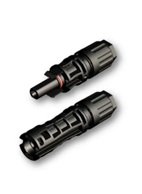 Schwarzes Steckverbindungsset von Jinko mit einem Stecker und einer Buchse, geeignet für elektrische Anwendungen.