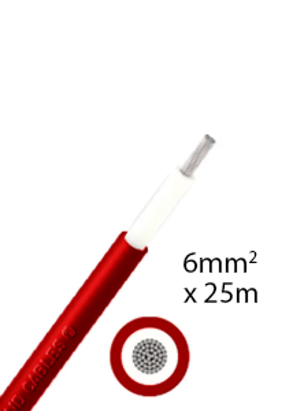 Rotes Solarkabel mit isolierter Oberfläche, liefert Stromverbindungen. Exemplar der Marke Athilex, dargestellt in einem klaren, minimalistischen Design.