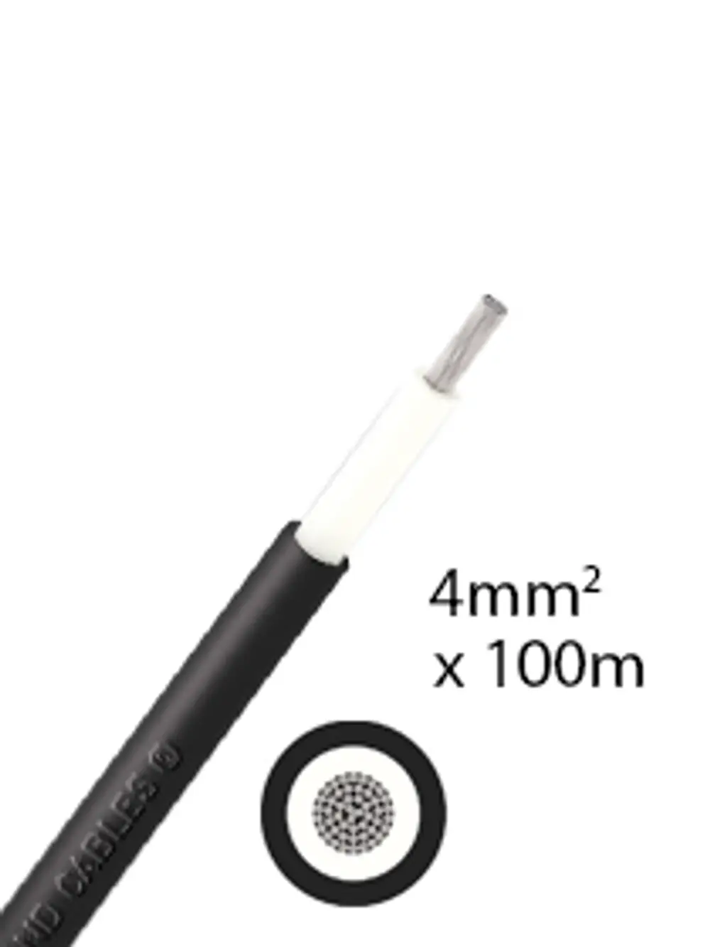 Schwarzes Solarkabel mit einer isolierten Leitung. Auf der Oberfläche ist die Marke Athilex zu erkennen.