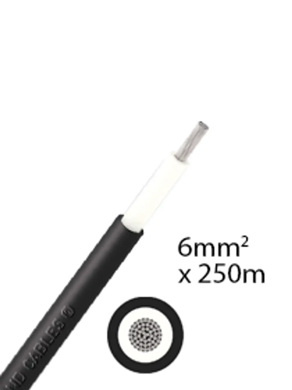 Schwarzes Solarkabel mit einer seitlichen Drahtstruktur, hergestellt von Athilex, präsentiert auf einem weißen Hintergrund.