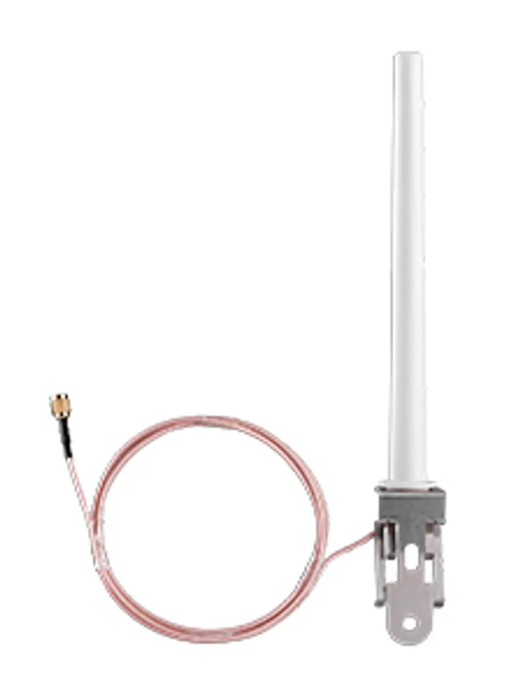 WiFi-Antenne von SolarEdge mit einem runden Anschluss und einem langen Kabel. Die Antenne ist schlank und hat eine weiße, zylindrische Form.