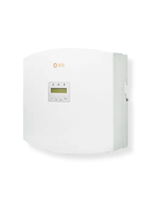 Weißes Wandgerät mit digitalem Display und Tasten, markiert mit "Solis". Es dient zur Energieverwaltung und -überwachung in Energienetzwerken.