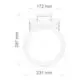 Reinigungsrohr von Poloplast, abgebildet in Draufsicht. Technische Zeichnung mit angegebenen Abmessungen für Installation und Verwendung.