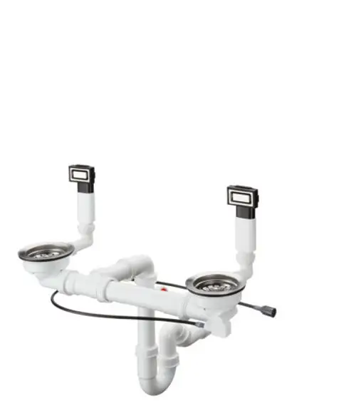 hansgrohe D15-12 Automatische Ab- und Überlaufgarnitur für Doppelbecken Select Edelstahl, 43942800, Artikel in Kategorie