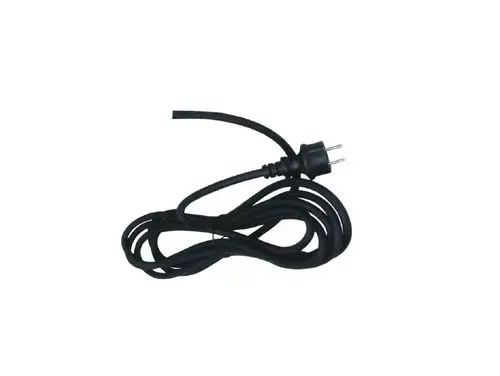 Schwarzes Netzkabel mit Stecker, geeignet für elektrische Geräte. Produkt von Remko. Kabel liegt aufgewickelt auf einer Oberfläche.