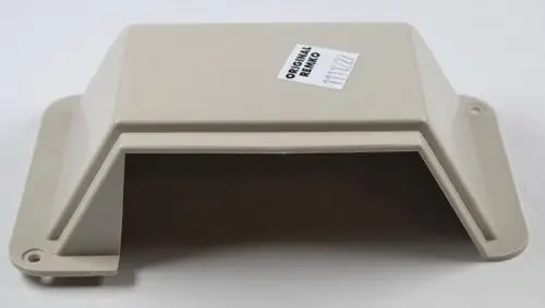 Abdeckung eines Serviceanschlusses in beige, eleganter Form, mit Aufkleber "ORIGINAL REMKO" auf der Oberfläche.