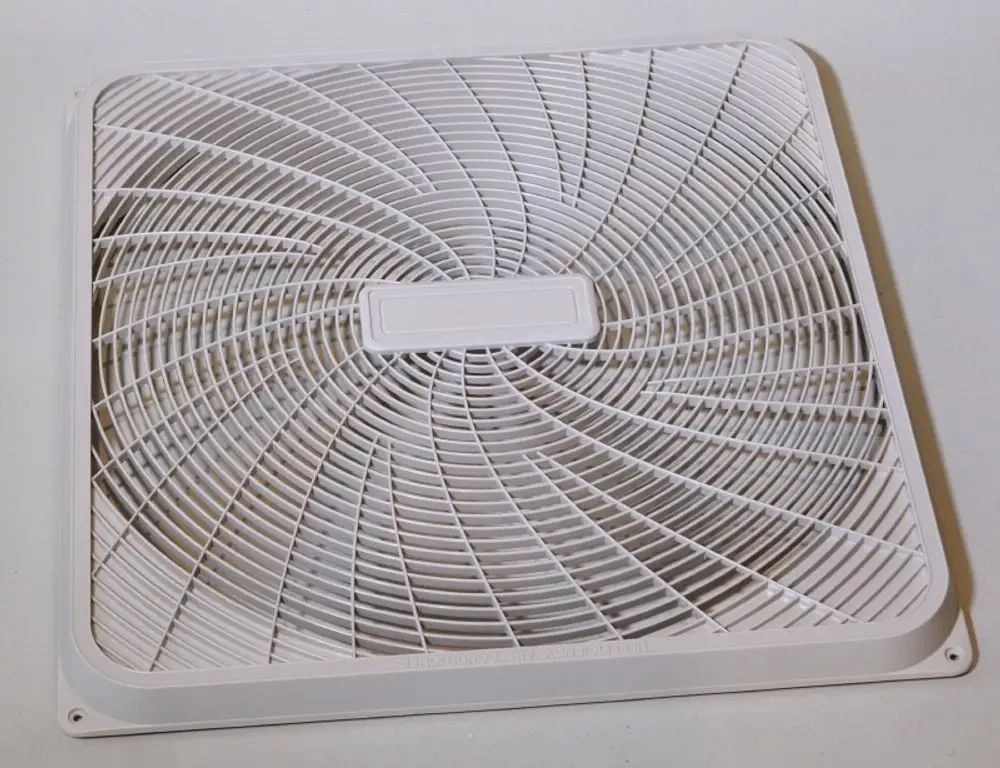 Weiße Luftaustrittsgitter mit spiralförmigem Design, geeignet für die Verwendung in Klimaanlagen, produziert von Remko.
