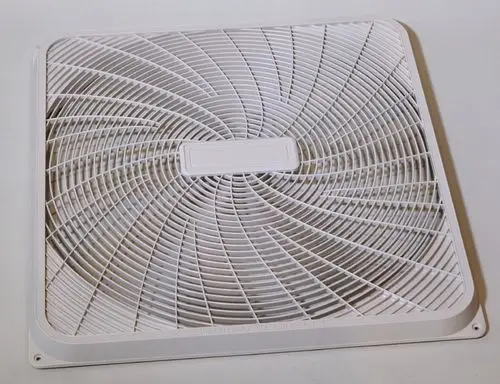 Weiße Luftaustrittsgitter mit spiralförmigem Design, geeignet für die Verwendung in Klimaanlagen, produziert von Remko.