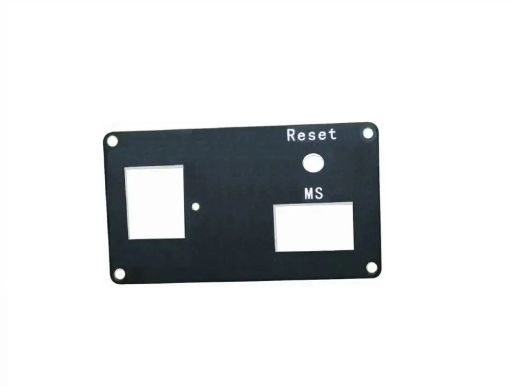 Bedienpanel mit Tasten für "Reset" und "MS" auf schwarzem Hintergrund, hergestellt von Remko, geeignet für spezifische Geräte.