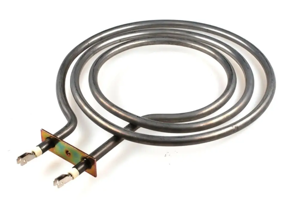 Heizwiderstand von Remko, bestehend aus einer gewundenen Metallspirale mit zwei Anschlüssen, geeignet für den Einsatz in Heizsystemen.