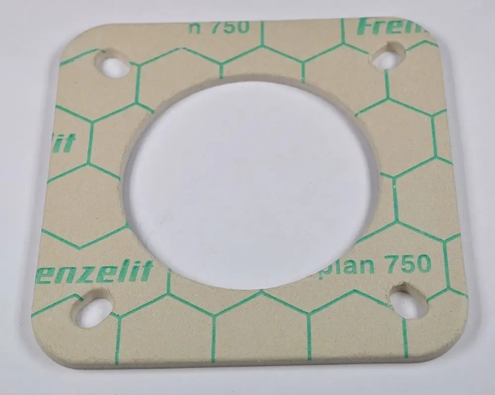 Flanschdichtung aus einem kompakten Material mit einem zentralen Loch und mehreren Befestigungslöchern, hergestellt von Remko.